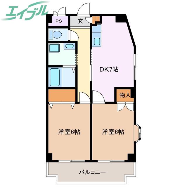 ロイヤルマンションHAMADA(2DK/3階)の間取り写真