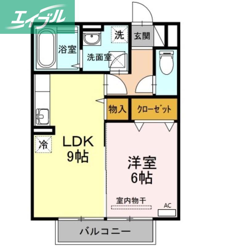 ステラ B棟(1LDK/2階)の間取り写真