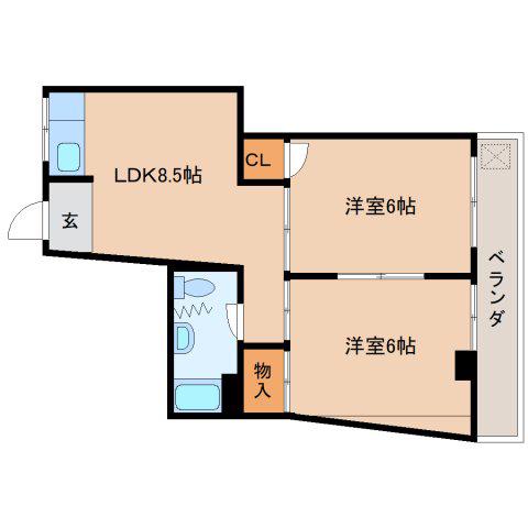 コーワマンション(2LDK/2階)の間取り写真