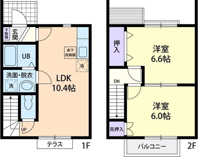 RELIVE A(2LDK/1階)の間取り写真