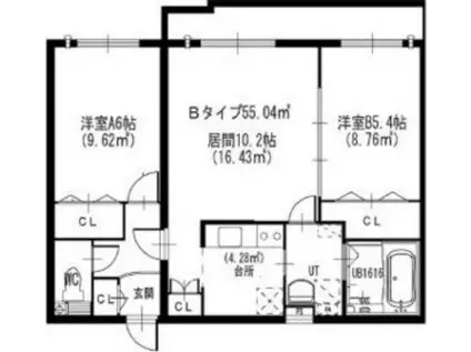 セントポーリアエール(2LDK/2階)の間取り写真