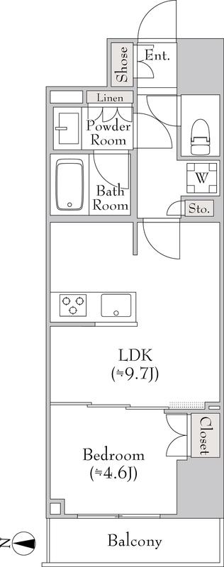JR総武本線 錦糸町 徒歩5分 敷礼無  外国籍可 (1LDK/3階)の間取り写真