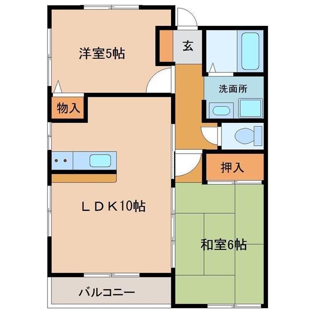 プレサージュS(2LDK/2階)の間取り写真