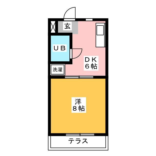 ヴィラ寺ヶ谷I(1DK/2階)の間取り写真