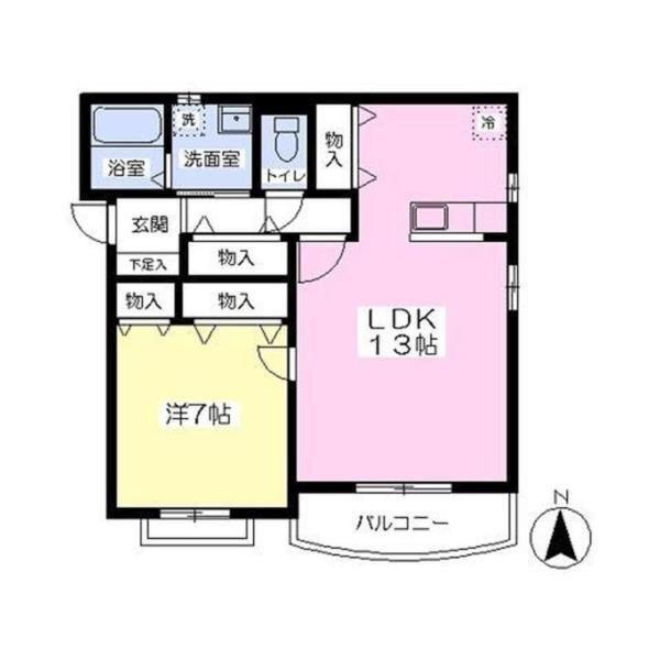 ヴィクトリーアズマ(1LDK/1階)の間取り写真