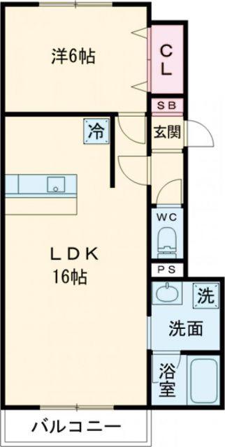 マーレカーサ(1LDK/1階)の間取り写真