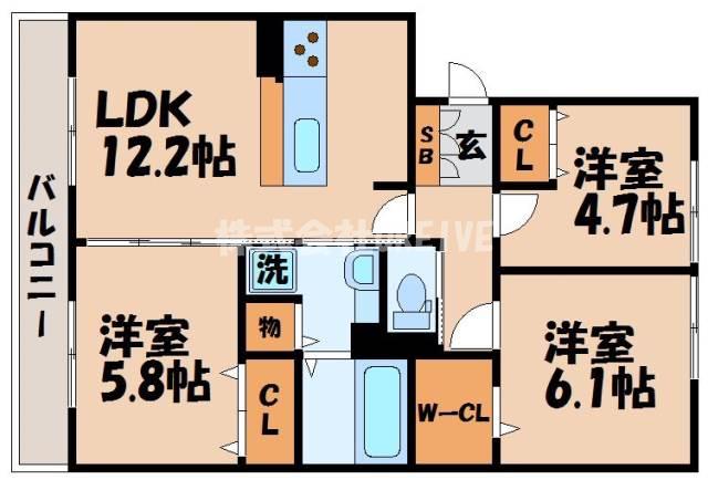 シルトクレーテ A棟(3LDK/2階)の間取り写真