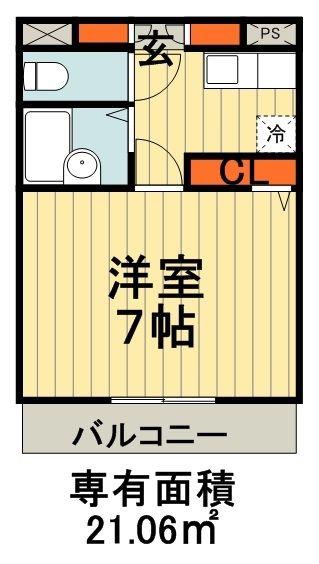 グレイス青山(1K/3階)の間取り写真