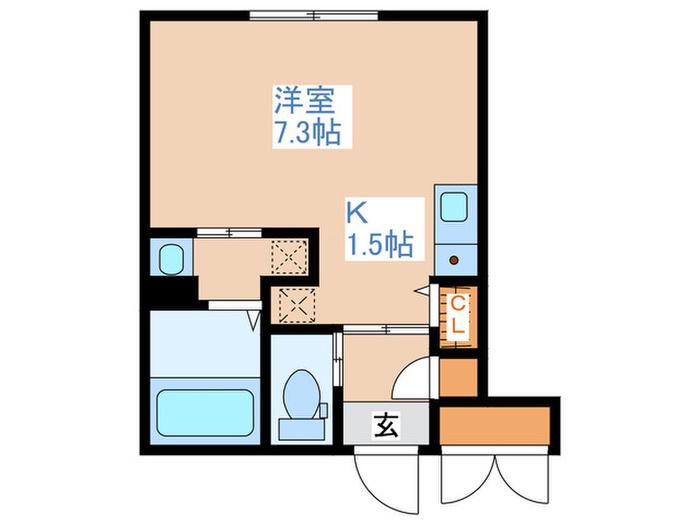JEEKBLAU豊平(1K/2階)の間取り写真