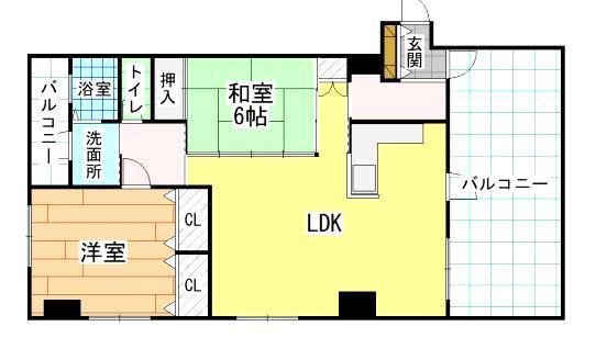 ブリッジサイド43(2LDK/11階)の間取り写真