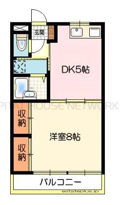 パティオM(1DK/2階)の間取り写真