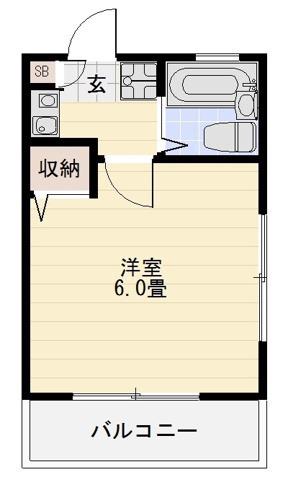 シェルコート(1K/2階)の間取り写真