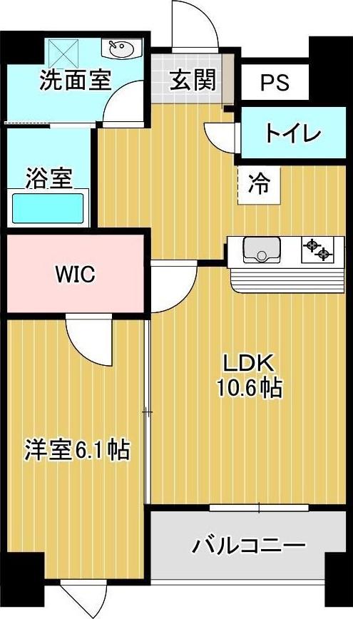 スカイガーデン(1LDK/8階)の間取り写真