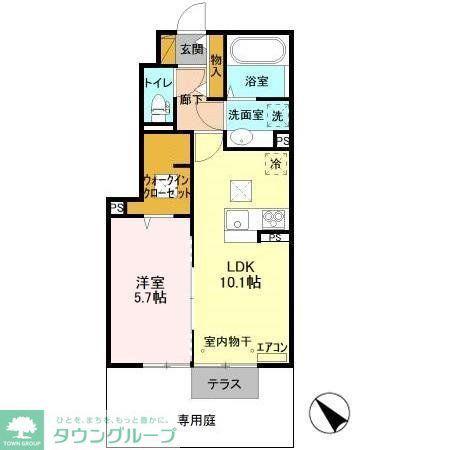 コンフォールコートII(1LDK/1階)の間取り写真
