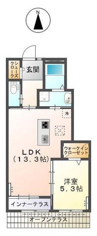 サン・クレイン(1LDK/1階)の間取り写真