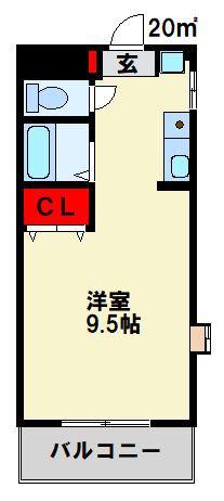 サンフレア光明(ワンルーム/4階)の間取り写真