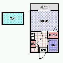 野崎KS(1K/2階)の間取り写真