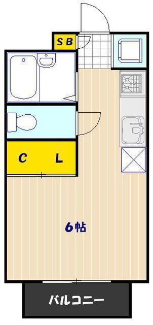 リバーサイド領家(1K/2階)の間取り写真