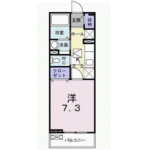 ステラハーモニー(1K/1階)の間取り写真