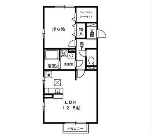 ベルデュール(1LDK/1階)の間取り写真