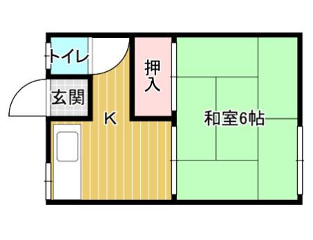 大宮荘(1K/1階)の間取り写真
