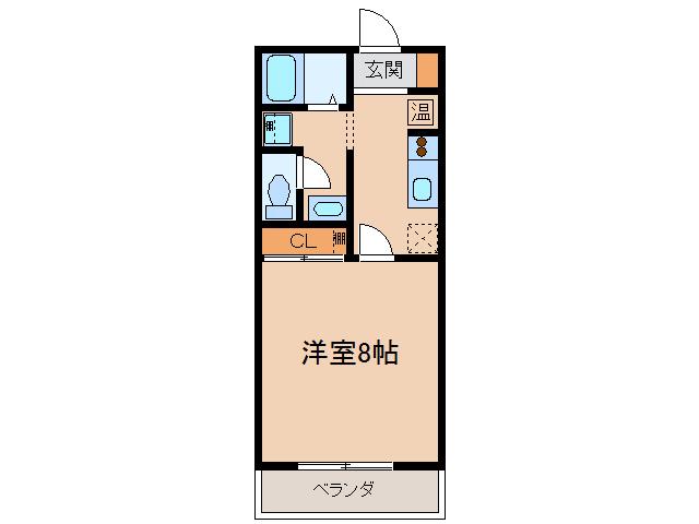 サン・FRIENDS西島(1K/1階)の間取り写真