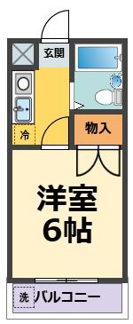 ジョイ甲子園(1K/1階)の間取り写真