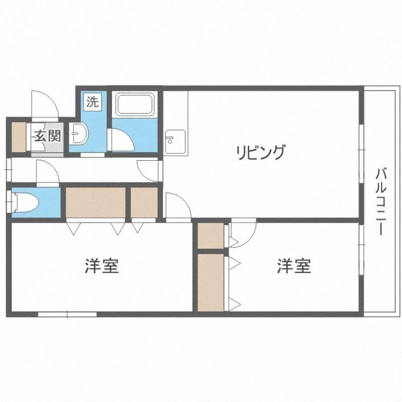 住谷マンション(2LDK/1階)の間取り写真
