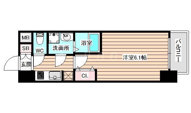 W-STYLE福島Ⅱウィステリア(1K/10階)の間取り写真
