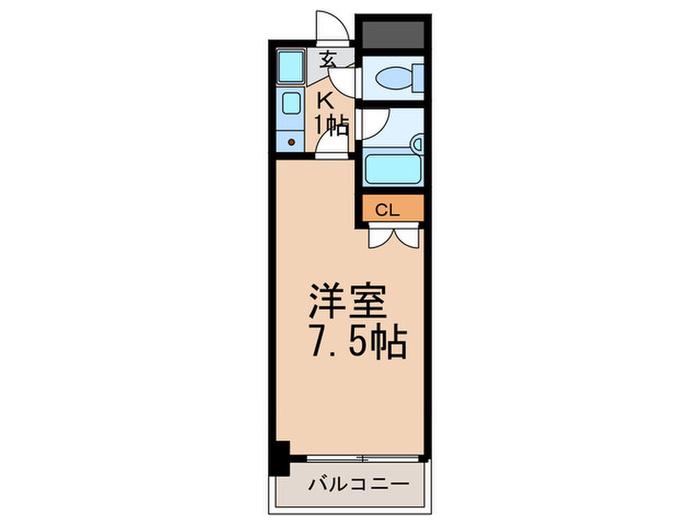 リアライズ六甲III(1K/3階)の間取り写真