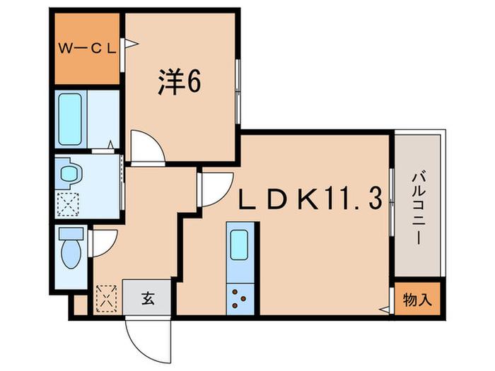エレアージュ西明石駅前III(1LDK/3階)の間取り写真