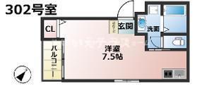 ワコーレヴィータ神戸上沢通サウス(ワンルーム/3階)の間取り写真