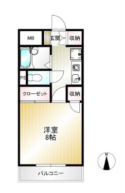 ハイシティー堀南(1K/3階)の間取り写真