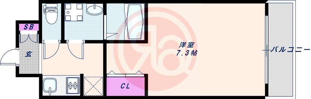 サンシルク阿倍野(1K/10階)の間取り写真