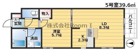 メゾンビブリオファイル 旭化成ヘーベルメゾンHEBEL HAUS(1LDK/1階)の間取り写真