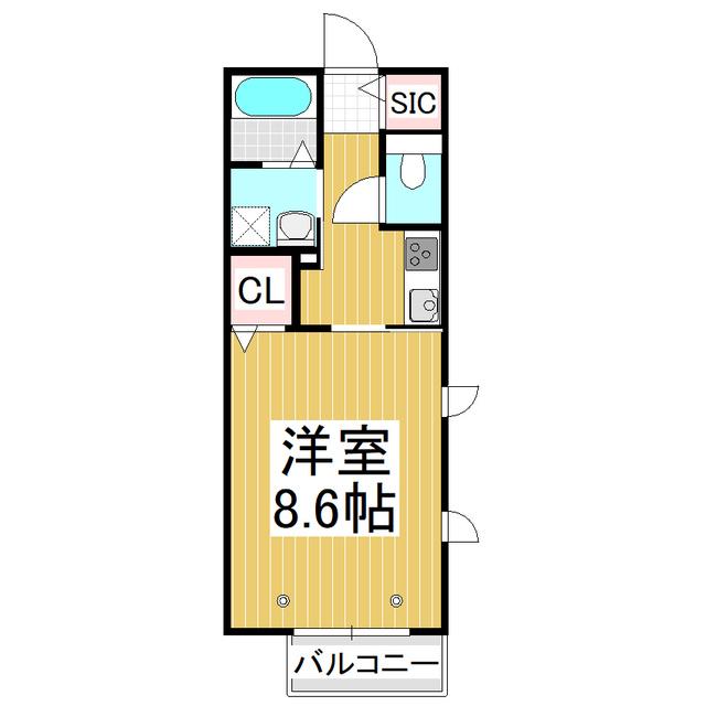 CIER COURT(1K/2階)の間取り写真