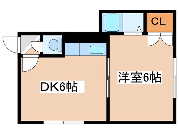 PURE PALACE(1DK/2階)の間取り写真