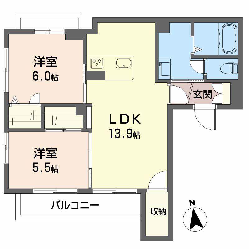 シャーメゾンUR(2LDK/3階)の間取り写真
