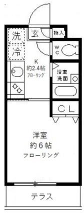 ソフィア武蔵野(1K/1階)の間取り写真