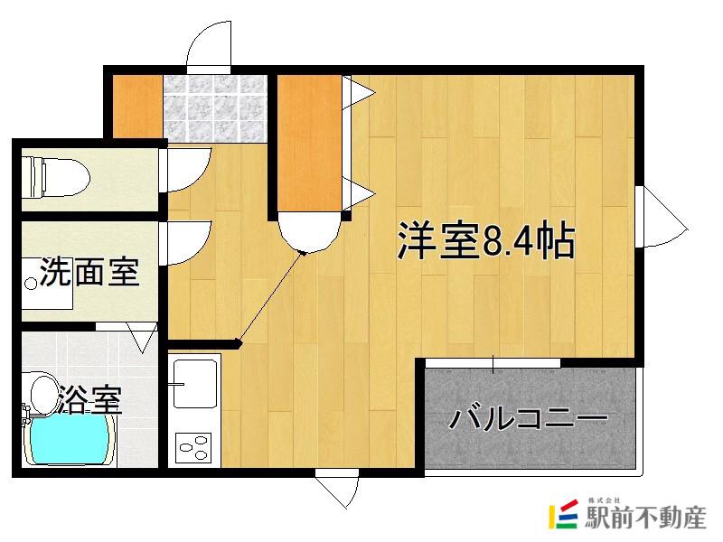サンシティ姪浜(ワンルーム/2階)の間取り写真