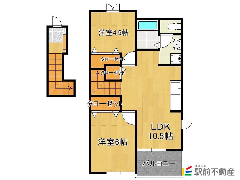 ペズィーブル(2LDK/2階)の間取り写真