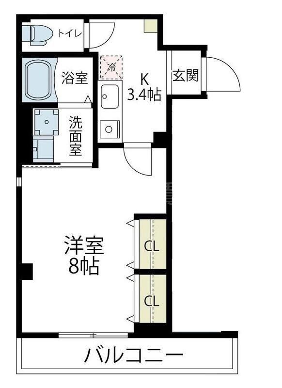 ノエル新川崎(1K/3階)の間取り写真