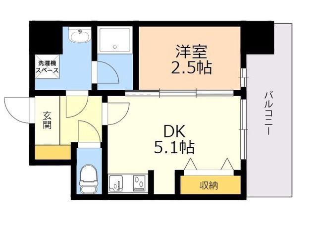 MODERN PALAZZO KEGO SUNKEGO(1DK/7階)の間取り写真
