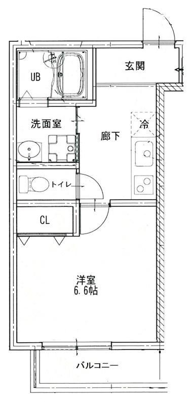 フジパレス尼崎西難波III番館(1K/3階)の間取り写真