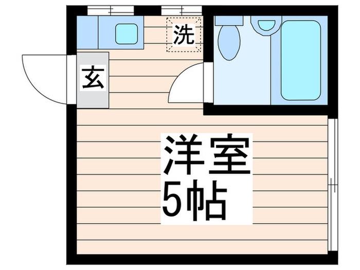 ウィングコーポY(ワンルーム/2階)の間取り写真