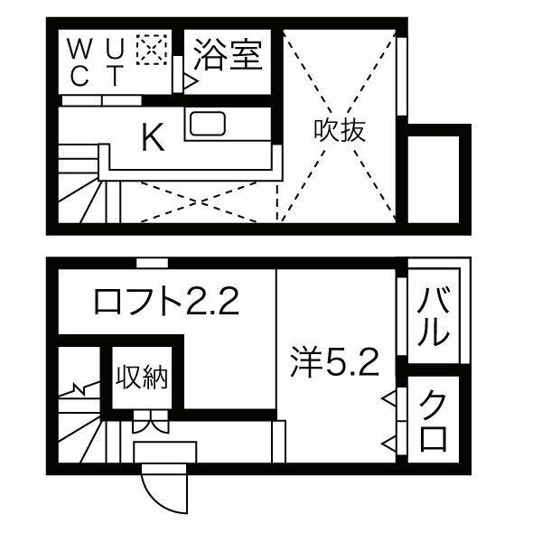 ベーネ明治(1SK/1階)の間取り写真