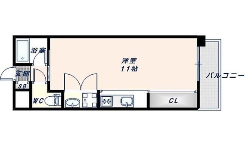 ALIVIO北巽(1K/5階)の間取り写真