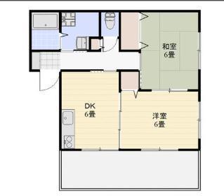 ソレジオ宝永(2DK/1階)の間取り写真