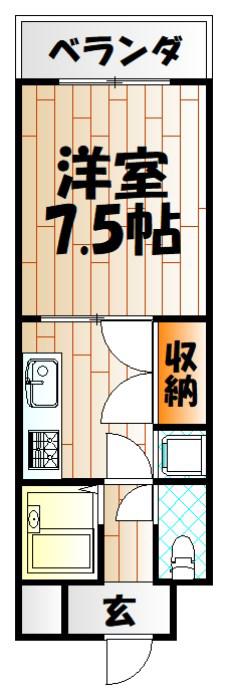 グランド アイ 小倉(1K/4階)の間取り写真