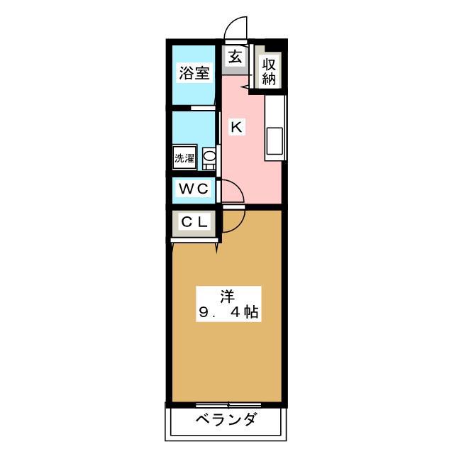 アプローズ(1K/1階)の間取り写真